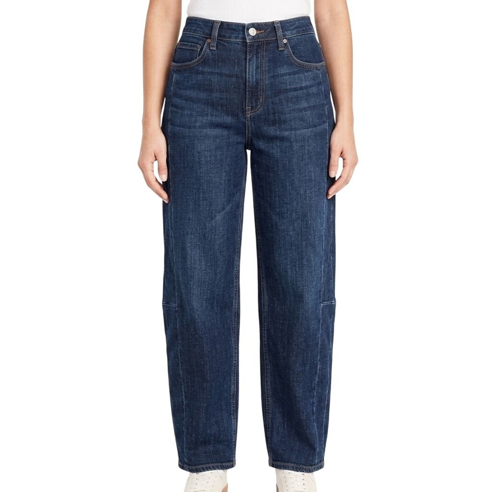 Old‎ Navy Barrel Leg Jeans Women's 10 Dark Wash High Rise Baggy Evie 672551-00